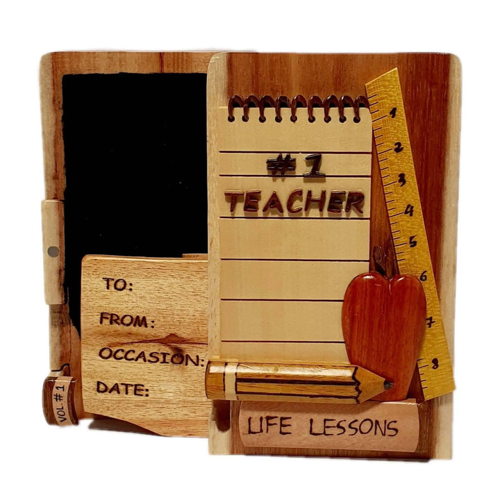 #1 Teacher Appreciation Hand-Carved Puzzle Box - Stash Box Dan