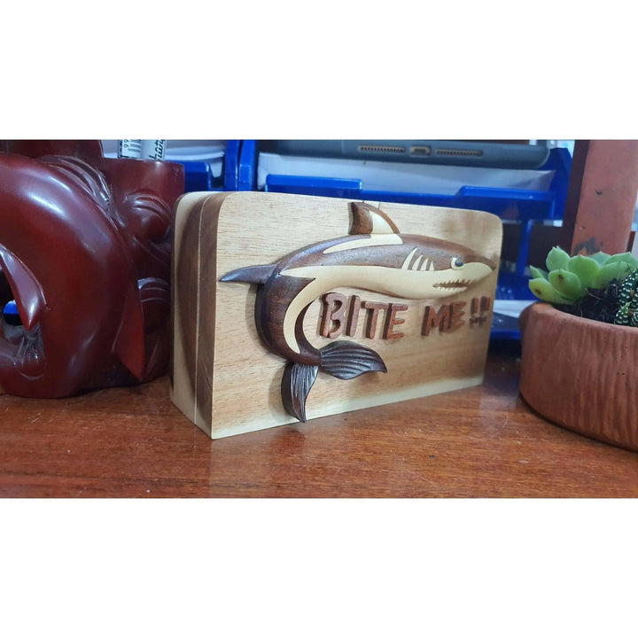 Bite Me!! Hand-Carved Puzzle Box - Stash Box Dan