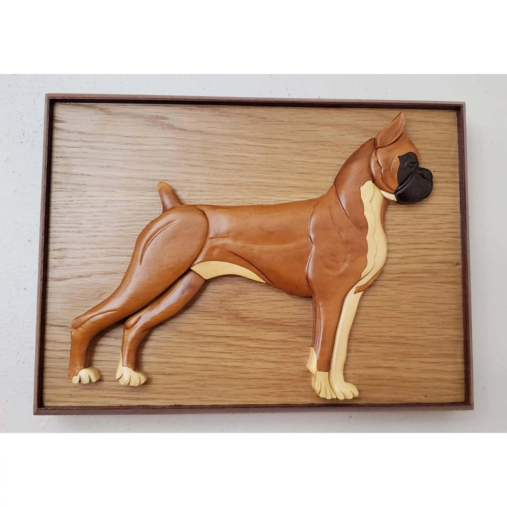 Boxer Hand-Carved Pet Portrait - Stash Box Dan