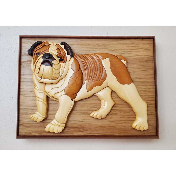 Bulldog Hand-Carved Pet Portrait - Stash Box Dan