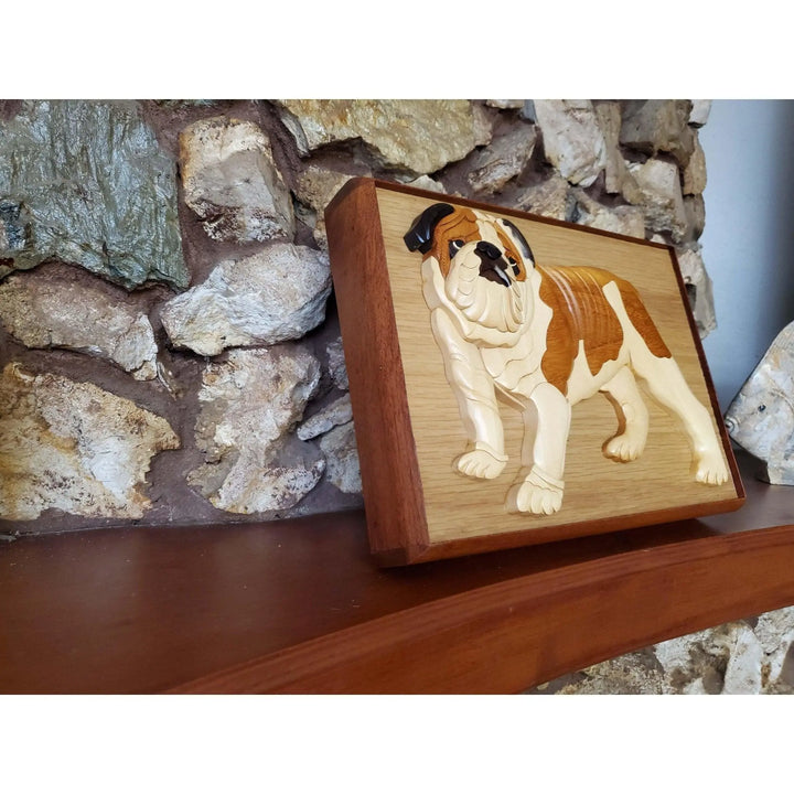Bulldog Hand-Carved Pet Portrait - Stash Box Dan