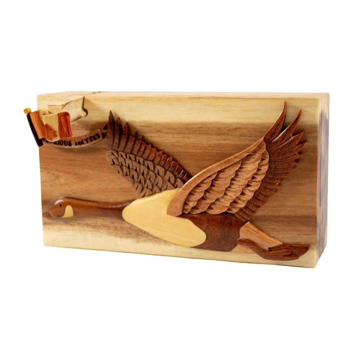 Canadian Goose Hand-Carved Puzzle Box - Stash Box Dan