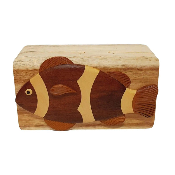 Clownfish Hand-Carved Puzzle Box - Stash Box Dan