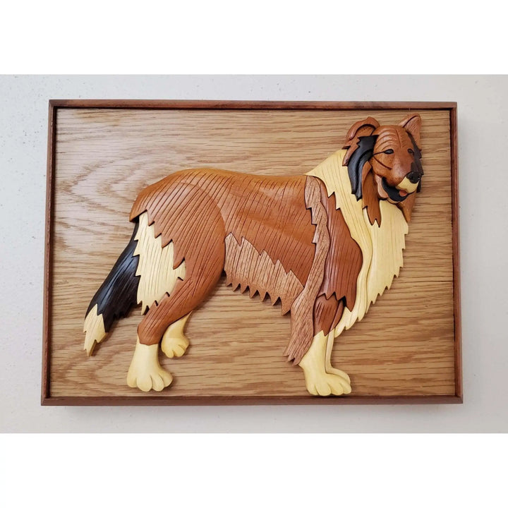 Collie Hand-Carved Pet Portrait - Stash Box Dan
