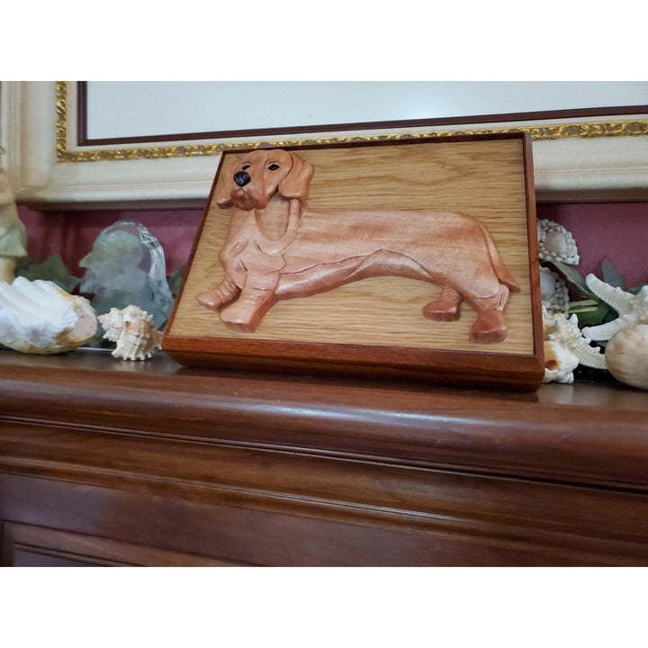 Dachshund Wiener Dog Hand-Carved Pet Portrait - Stash Box Dan