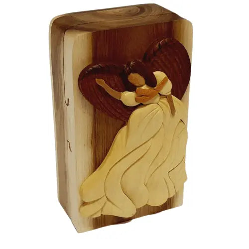 Dancing Angel Hand-Carved Puzzle Box - Stash Box Dan