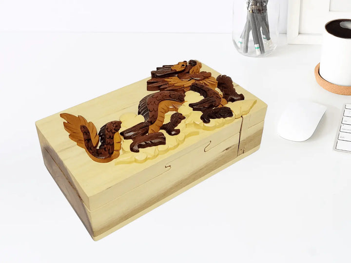 Dragon Hand-Carved Puzzle Box - Stash Box Dan
