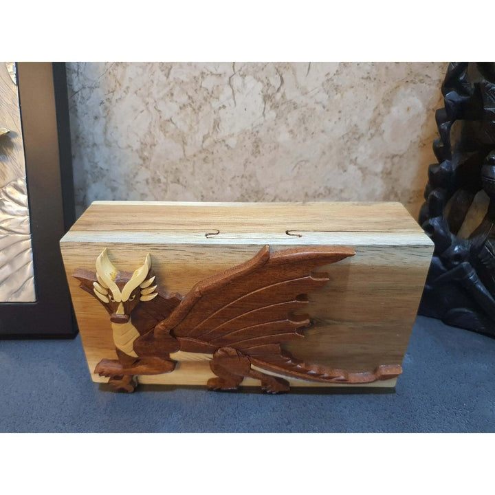 Flying Dragon Hand-Carved Puzzle Box - Stash Box Dan