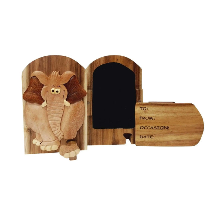 Forgetful Elephant Hand-Carved Puzzle Box - Stash Box Dan
