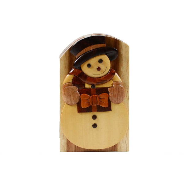 Frosty the Snowman Christmas Hand-Carved Puzzle Box - Stash Box Dan