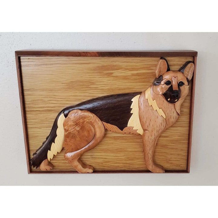 German Shepherd Hand-Carved Pet Portrait - Stash Box Dan