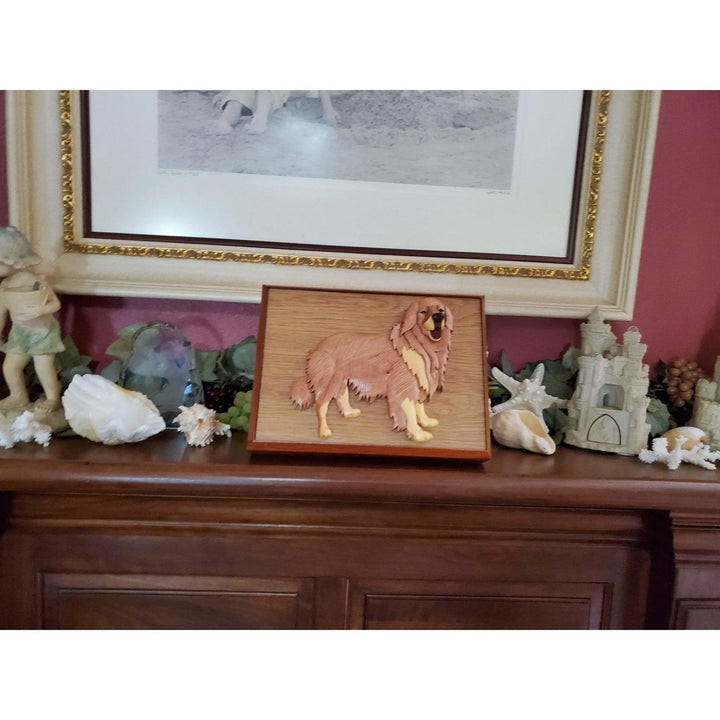 Golden Retriever Hand-Carved Pet Portrait - Stash Box Dan