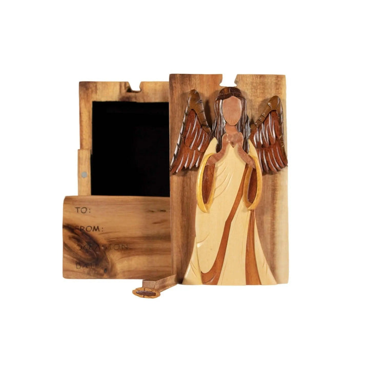 Guardian Angel Hand-Carved Puzzle Box - Stash Box Dan