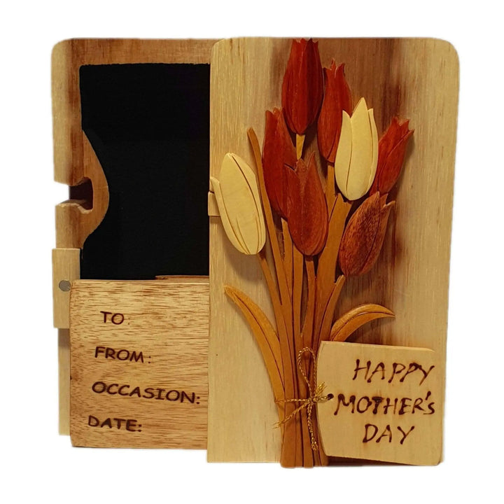 Happy Mother's Day Flowers Hand-Carved Puzzle Box