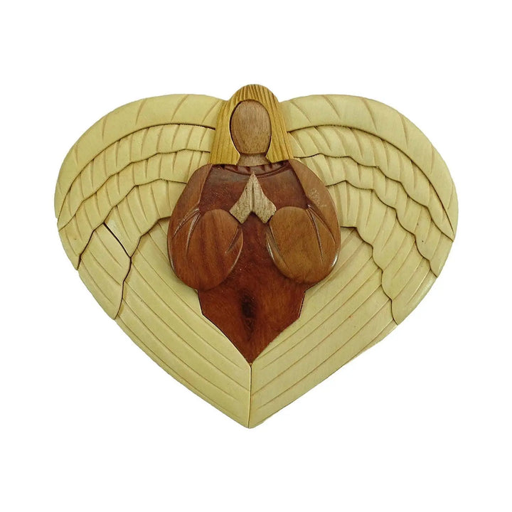 Heart Angel of Love Church Hand-Carved Puzzle Box - Stash Box Dan