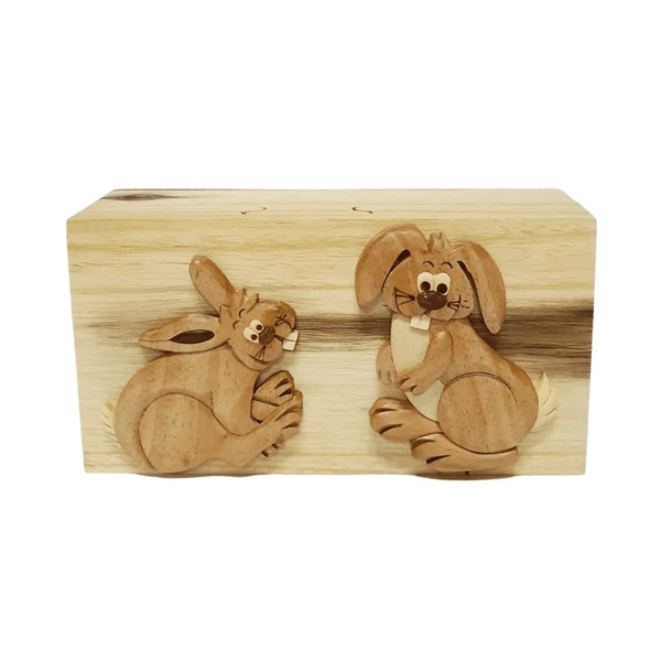 Hop Around Hand-carved Puzzle Box