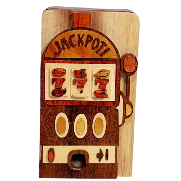 Jackpot Slot Machine Hand-Carved Puzzle Box