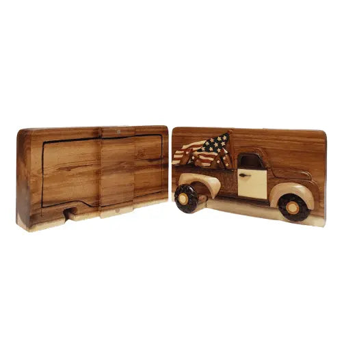 Keep on Truckin! Hand-carved Puzzle Box - Stash Box Dan