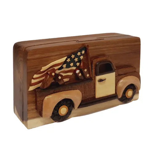 Keep on Truckin! Hand-carved Puzzle Box - Stash Box Dan