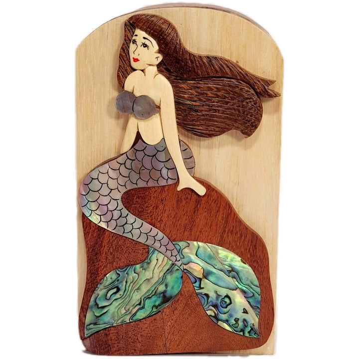 Mother of Pearl Mermaid Hand-Carved Puzzle Box