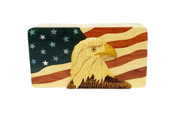 MOP USA Eagle Hand-carved Puzzle Box