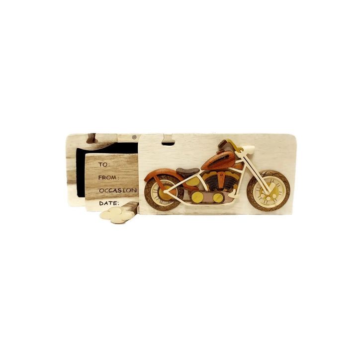 Motorcycle Bike Hand-Carved Puzzle Box