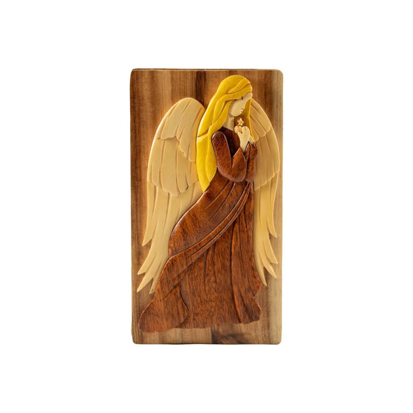 Perfect Angel Hand-Carved Treasure Box Voice Recorder