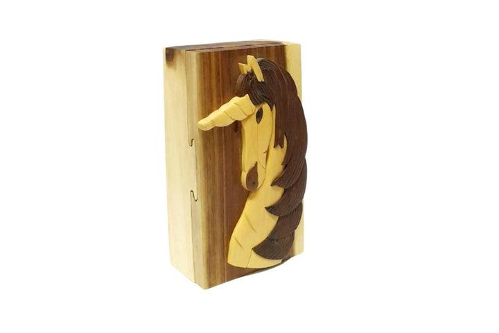 Pet Unicorn Hand-Carved Puzzle Box