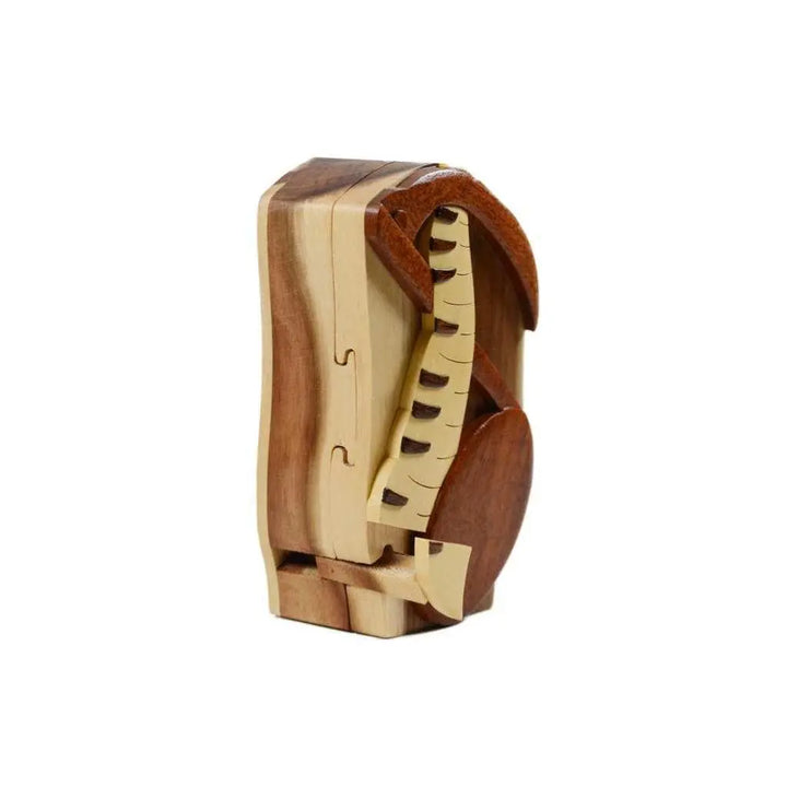 Piano Keys and Music Notes Hand-Carved Puzzle Box