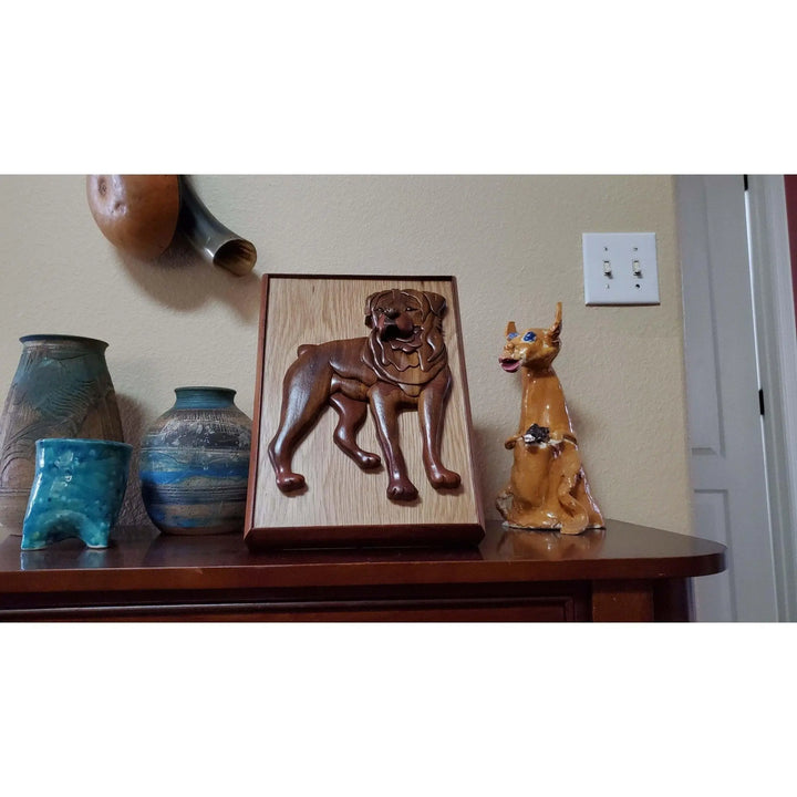 Rottweiler Hand-Carved Pet Portrait