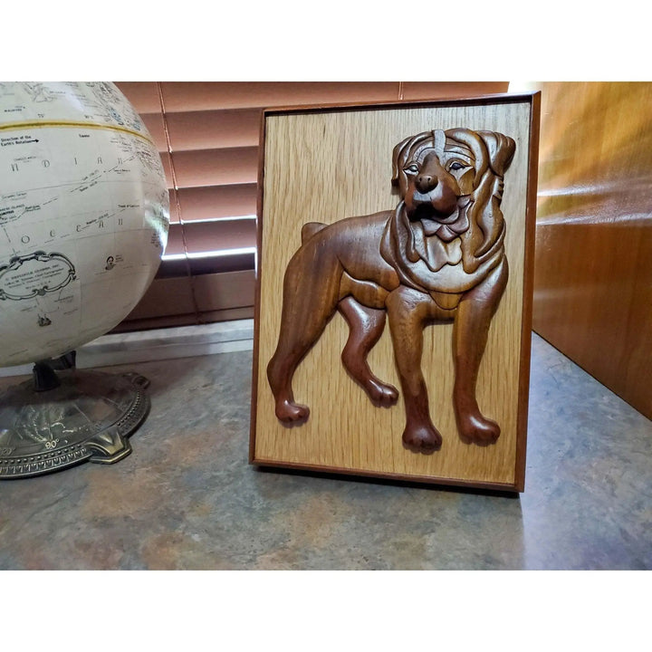 Rottweiler Hand-Carved Pet Portrait