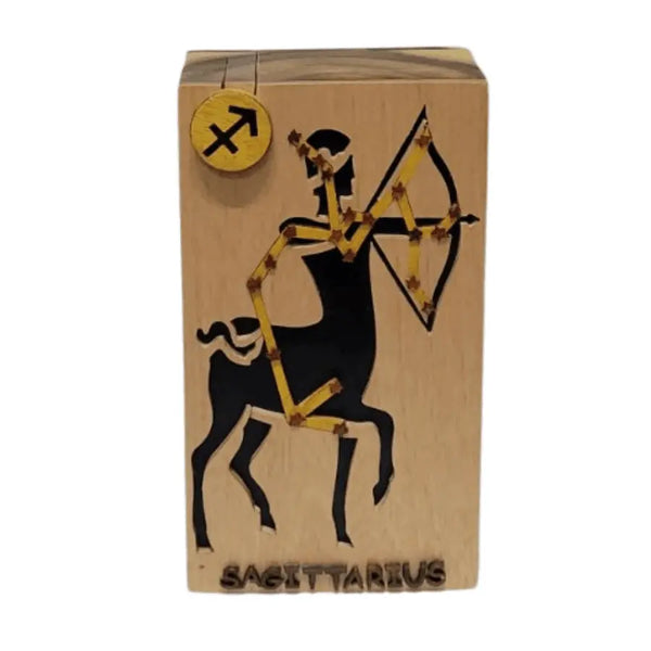 Sagittarius Zodiac Hand-carved Puzzle Box - Stash Box Dan