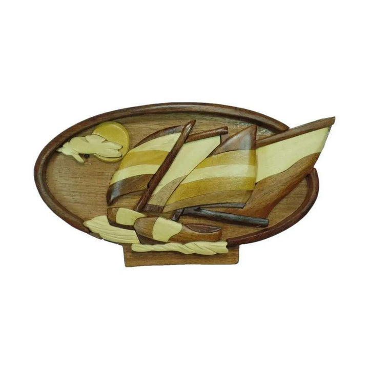Sailboat Hand-Carved Puzzle Box - Stash Box Dan