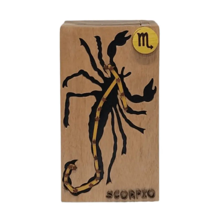Scorpio Zodiac Hand-carved Puzzle Box - Stash Box Dan