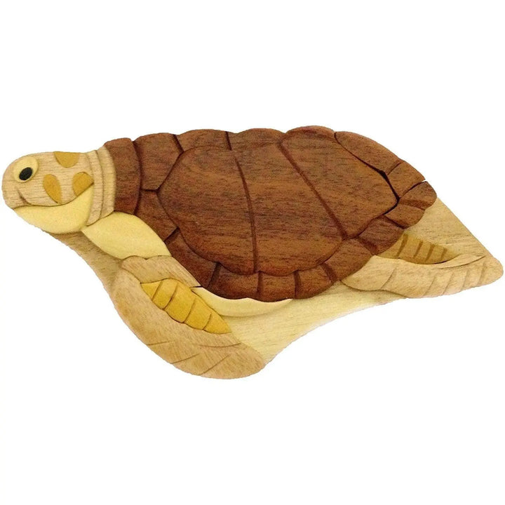 Sea Turtle Hand-Carved Puzzle Box - Stash Box Dan