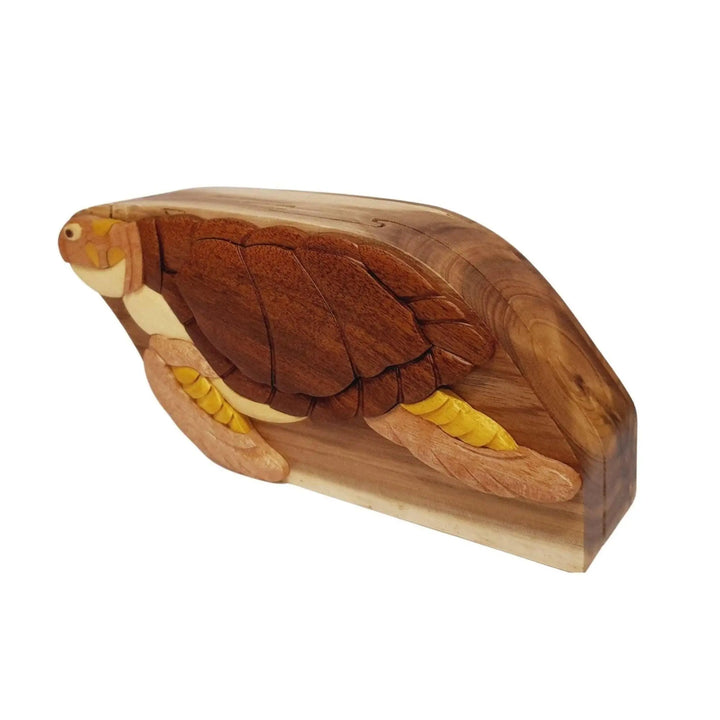 Sea Turtle Hand-Carved Puzzle Box - Stash Box Dan