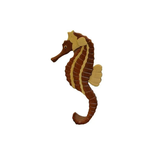 Seahorse Facing Left Hand-Carved Wall Art - Stash Box Dan
