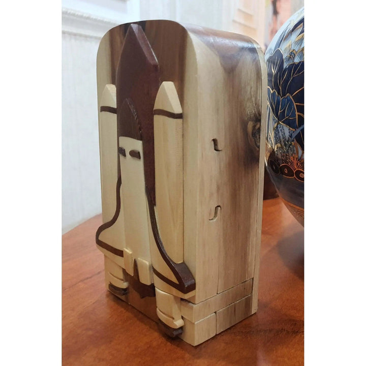 Space Shuttle Hand-Carved Puzzle Box - Stash Box Dan