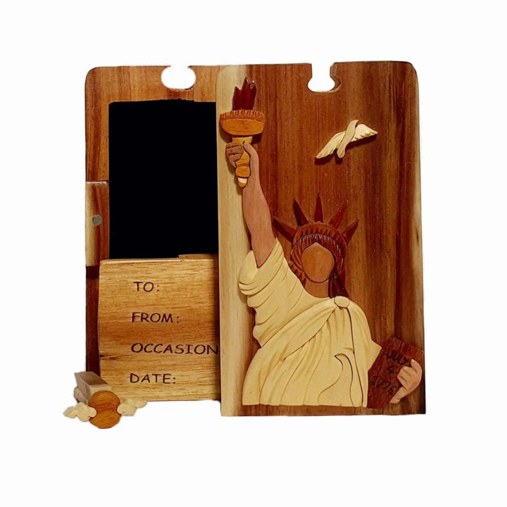 Statue of Liberty New York Hand-Carved Puzzle Box - Stash Box Dan
