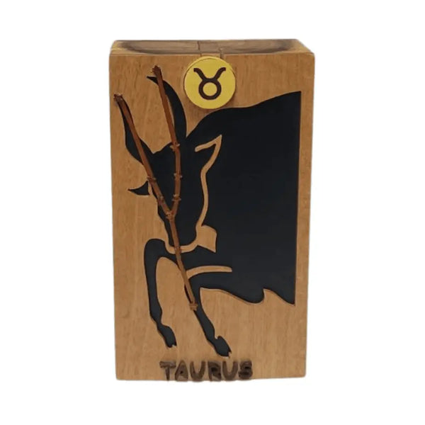 Taurus Zodiac Hand-Carved Puzzle Box - Stash Box Dan