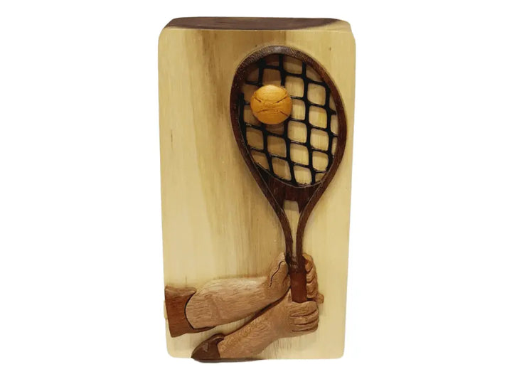 Tennis Hand-Carved Puzzle Box - Stash Box Dan