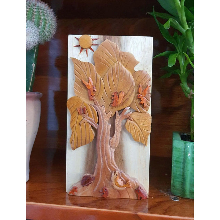 Tree of Life Hand-Carved Puzzle Box - Stash Box Dan