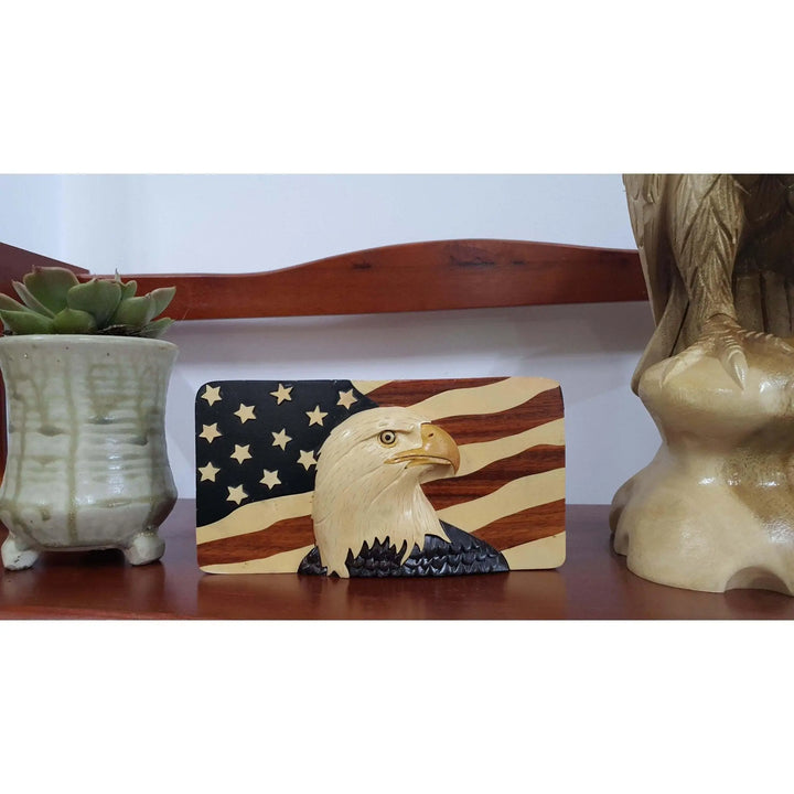 USA Eagle Hand-Carved Puzzle Box